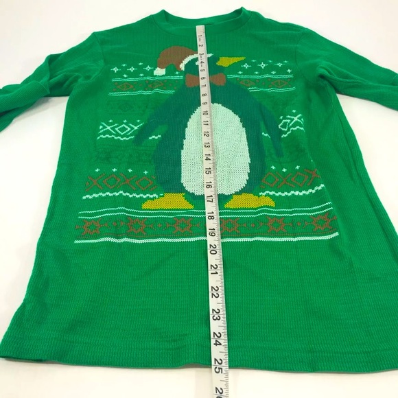 Dec 25th Bright Green Christmas Penguin Thermal S - Picture 4 of 5